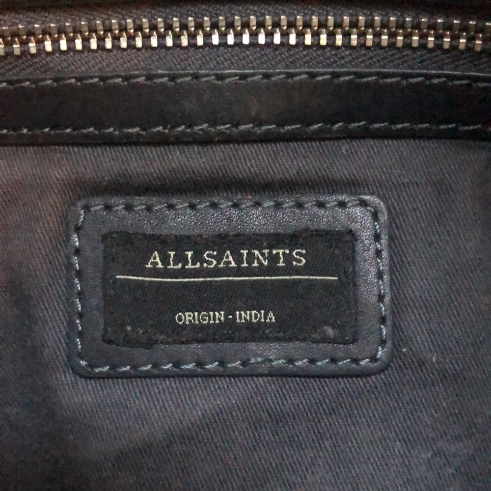 All Saints Python Black Leather Clutch - image 2